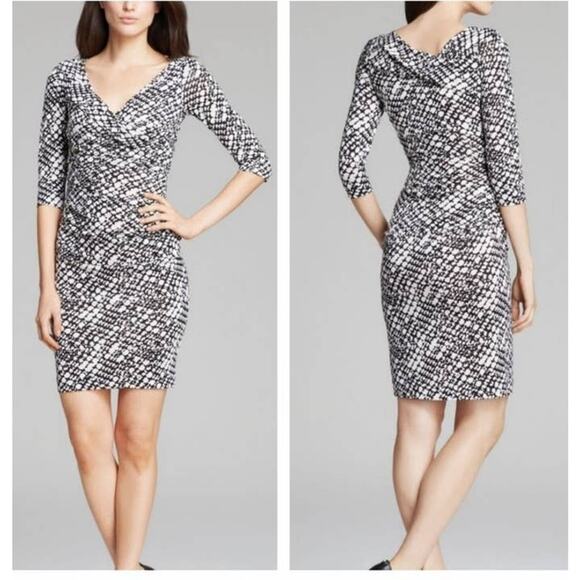 Diane von Furstenberg Bentley SJ Work Office‎ Silk Ruched Mini Dress Size 4 - Picture 1 of 10